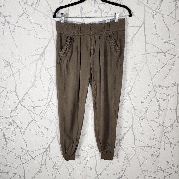 Elevenses Army Green Pleated Front Utility Jogger Pants - Picture 2 of 8